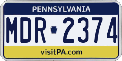 PA license plate MDR2374