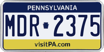 PA license plate MDR2375