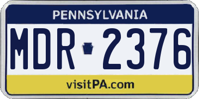 PA license plate MDR2376
