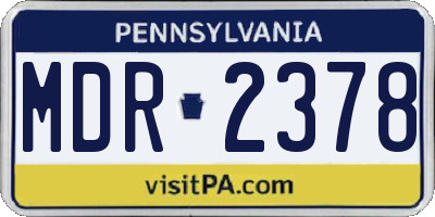 PA license plate MDR2378