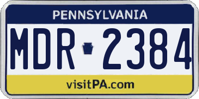 PA license plate MDR2384