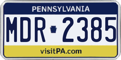 PA license plate MDR2385