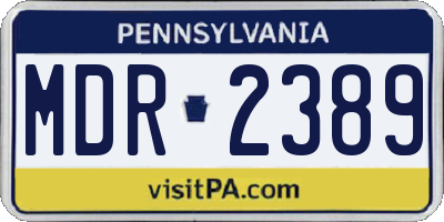 PA license plate MDR2389