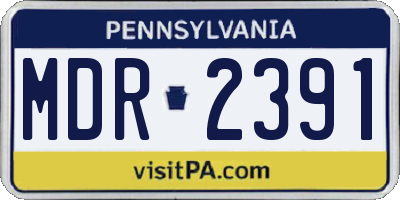 PA license plate MDR2391