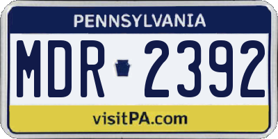 PA license plate MDR2392