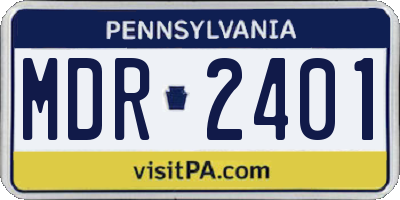 PA license plate MDR2401