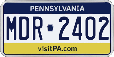 PA license plate MDR2402