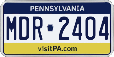 PA license plate MDR2404