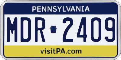 PA license plate MDR2409
