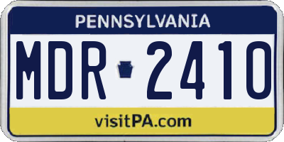 PA license plate MDR2410