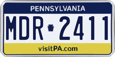PA license plate MDR2411
