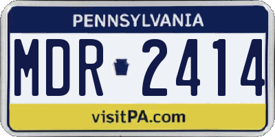 PA license plate MDR2414