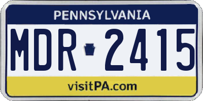 PA license plate MDR2415
