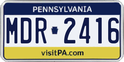 PA license plate MDR2416