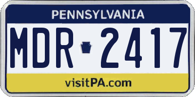 PA license plate MDR2417