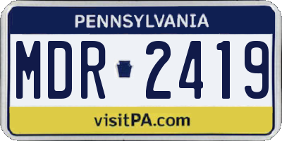 PA license plate MDR2419