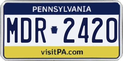 PA license plate MDR2420
