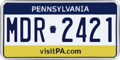 PA license plate MDR2421