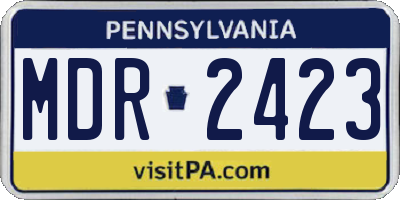 PA license plate MDR2423