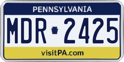 PA license plate MDR2425