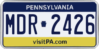 PA license plate MDR2426
