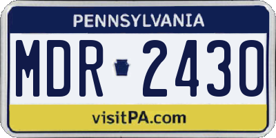 PA license plate MDR2430