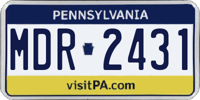 PA license plate MDR2431
