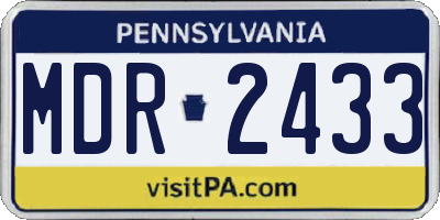 PA license plate MDR2433