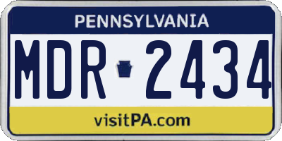 PA license plate MDR2434