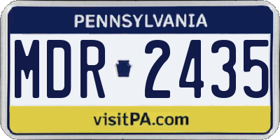 PA license plate MDR2435