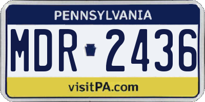 PA license plate MDR2436
