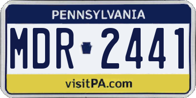 PA license plate MDR2441