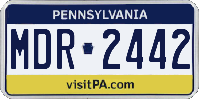 PA license plate MDR2442