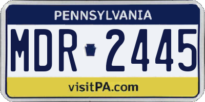 PA license plate MDR2445