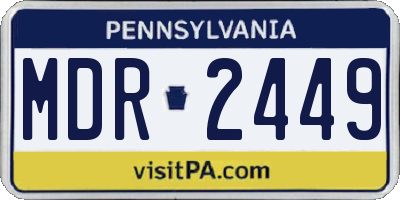 PA license plate MDR2449