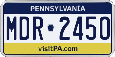 PA license plate MDR2450