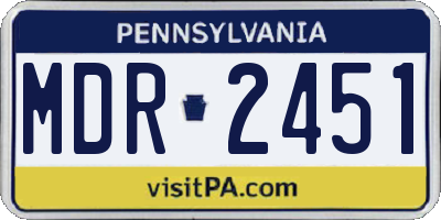 PA license plate MDR2451