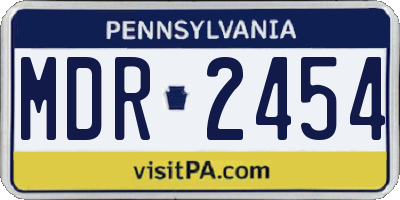 PA license plate MDR2454