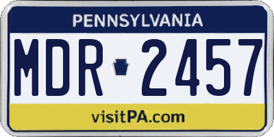 PA license plate MDR2457