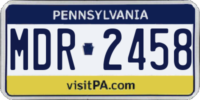 PA license plate MDR2458