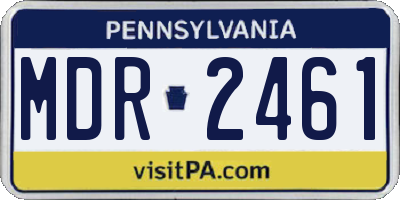 PA license plate MDR2461