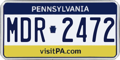 PA license plate MDR2472