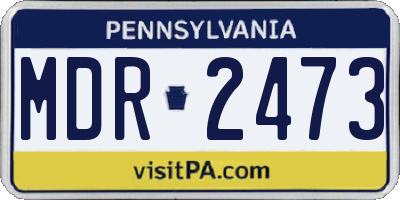 PA license plate MDR2473