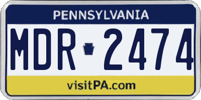 PA license plate MDR2474
