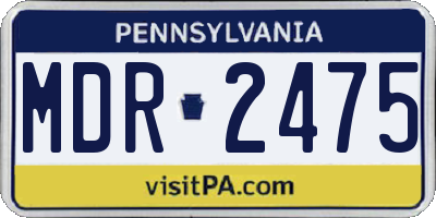 PA license plate MDR2475