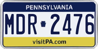 PA license plate MDR2476
