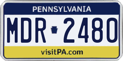 PA license plate MDR2480