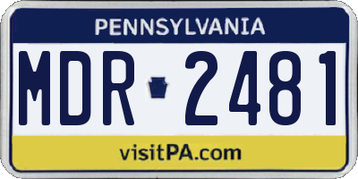 PA license plate MDR2481
