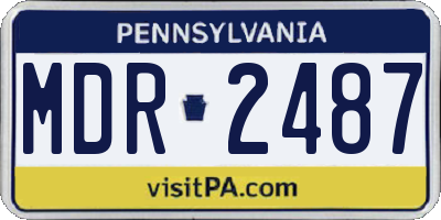 PA license plate MDR2487