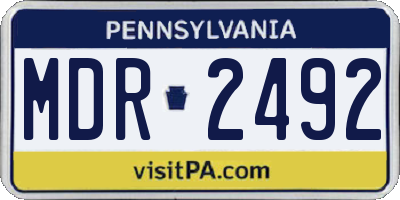 PA license plate MDR2492